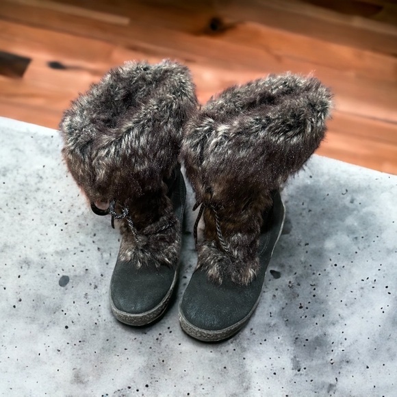 Naturalizer leather waterproof & insulated winter fur lined boots Womens Sz 8.5 - Picture 3 of 10